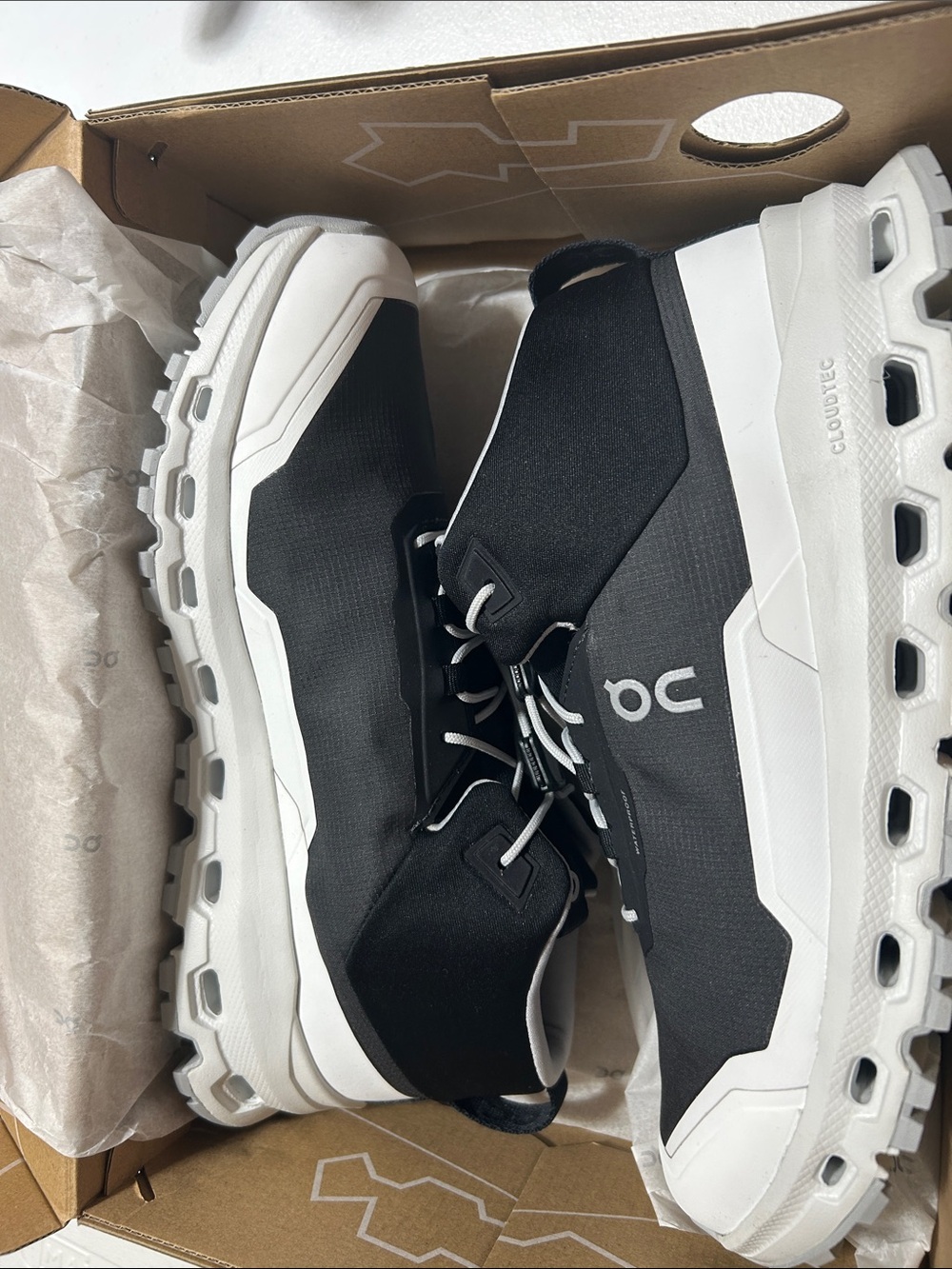 On Running Black and White kids Athletic Shoes
